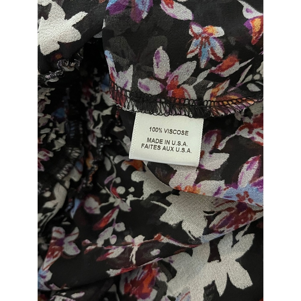 MISA Los Angeles Fleur Black Floral Ruffle Tiered Mini Dress Small - Picture 4 of 8